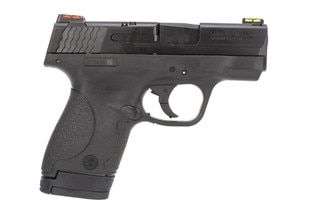 Smith and Wesson M&P Shield features hi viz fiber optic sights